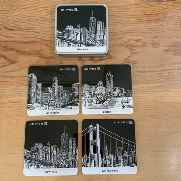 United Airlines Coasters in Tin - Picture 2 of 4